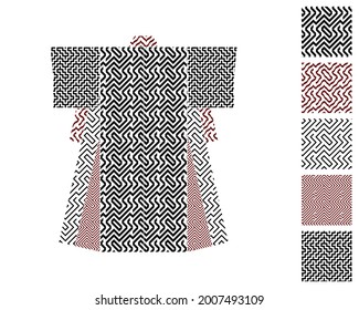 Set of Asian patterns seamless swatches. Indonesian batik design, classic Chinese-Korean patterns, traditional Japanese fabric designs, wagara for furoshiki, kimono, hanfu, cheongsam, hanbok.