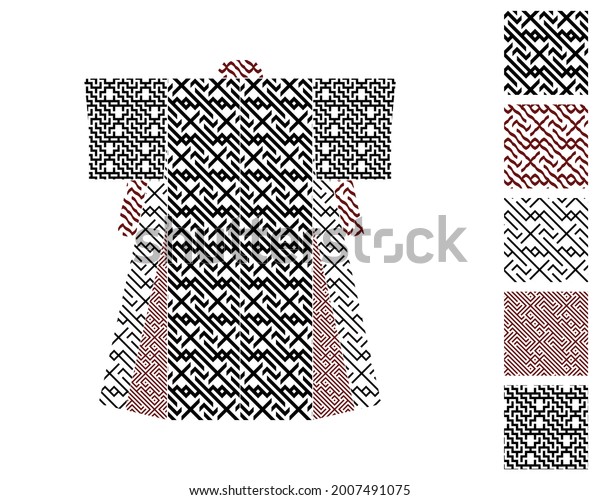 Set of Asian patterns seamless swatches.\
Indonesian batik design, classic Chinese-Korean patterns,\
traditional Japanese fabric designs, wagara for furoshiki, kimono,\
hanfu, cheongsam, hanbok.