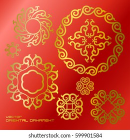 Set of Asian vector ornaments