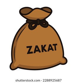 Set Aside Assets for Zakat. Eid Mubarak Icon Vector Illustration