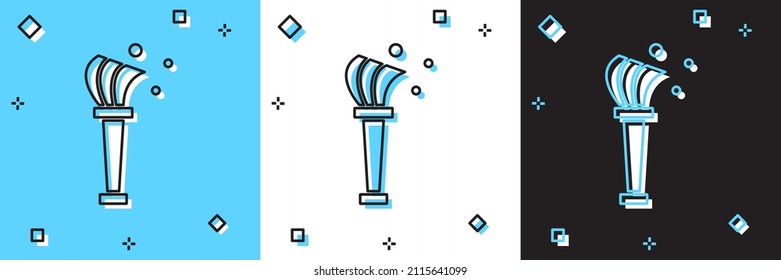 Set Aspergillum icon isolated on blue and white, black background.  Vector