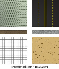 set of asphalt road textures Pavement layers  Vector illustration