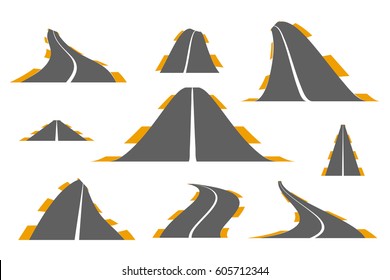 Set of asphalt roads