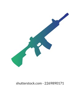 set of assault rifle weapon gun logo, icon, isolated on white background. weapon, gun, rifle, assault rifle, m4, military, game, attack, firearm, clipart, sticker, doodle, simple, vector illustration.