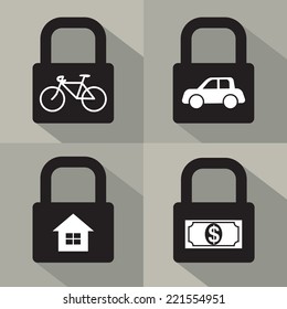 Set Of Asset Security Concept Vector Illustration