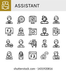 Set of assistant icons such as Nurse, Coordinator, Support services, Service, Support, Customer service, Secretary, Online support, Assistant, Customer service agent , assistant