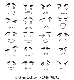 Set of assorted cartoon expressions
