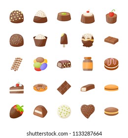 
Set of Assorted Chocolates Vector Icons
