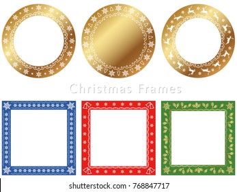 A set of assorted frames for the Christmas season, vector illustration.