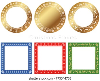 A set of assorted frames for the Christmas season, vector illustration.