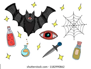 A set of assorted illustrations for Halloween.