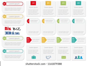 Set of assorted inforgraphic templates, vector illustration. 