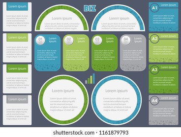Set of assorted inforgraphic templates, vector illustration. 
