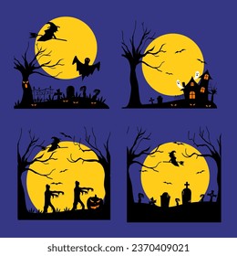 A set of assorted vector illustrations for Halloween, is not AI generated
