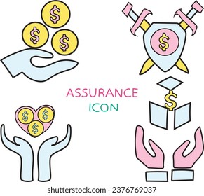 set of ASSURANCE ICON pastel color