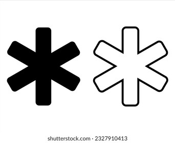 Set of Asterisk Icon Silhouette Vector Art