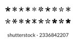 Set of asterisk vector icons. Black grammar star icon. Vector 10 Eps.