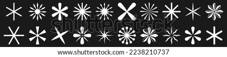 Set of asterisks on the dark background