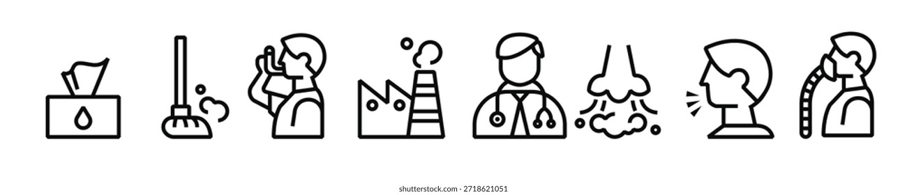 Conjunto de Ilustración vectorial para el asma