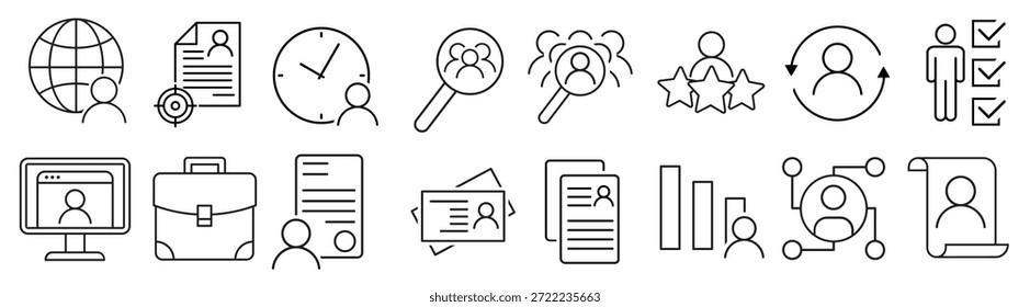 set of asthma vector illustration