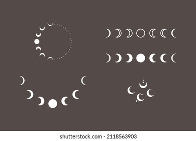 A set of astrological abstract elements such as the moon, month, stars.