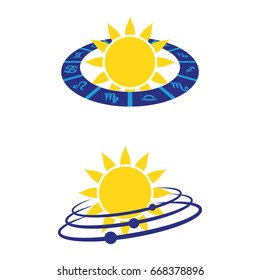 Set of astrological charts