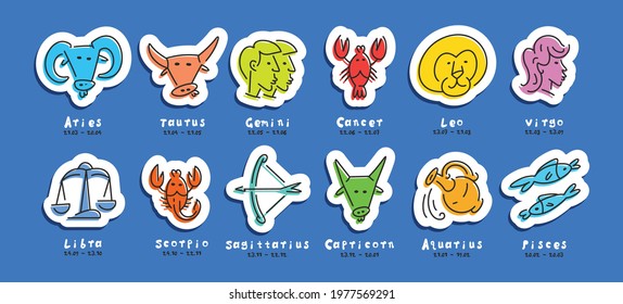 Set of astrological zodiac symbols. horoscope zodiac signs