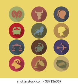 Set Astrological Zodiac Symbols Horoscope Signs Stock Vector (Royalty ...