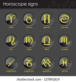 Set of astrological zodiac symbols.Horoscope signs, modern design