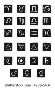 Set of astrology icons