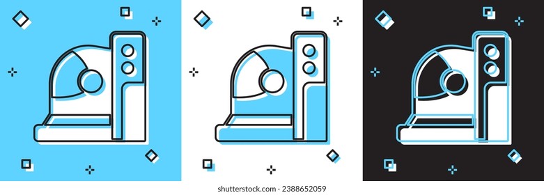 Set Astronaut helmet icon isolated on blue and white, black background.  Vector