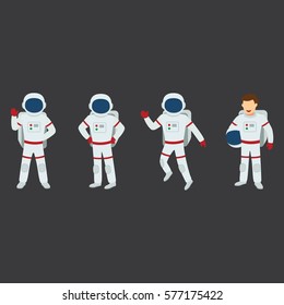 Set of Astronauts Character Design Vector.