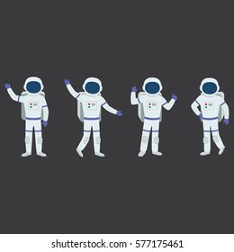 Set of Astronauts Character Design Vector.