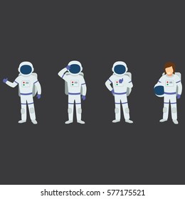 Set of Astronauts Character Design Vector.