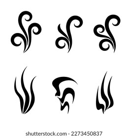Set of Asymmetrical Decorative Elements - Lace Mandala in Zentangle Style. Stylized Flowers for Design, or Tattoo on White Background