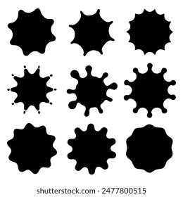 A Set of Asymmetrical Irregular Blob Shapes