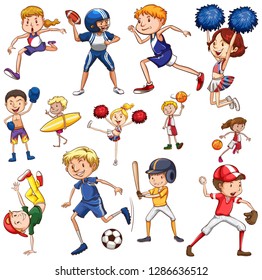 Set of athlete character illustration