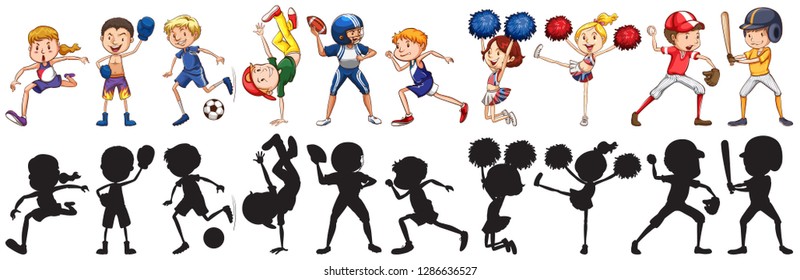 Set of athlete character illustration