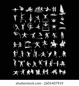Set of Athletes illustration best Vector EPS file for downloads 