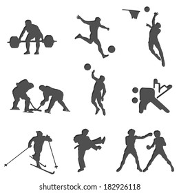 Set athletes showing of sports, for use as isolates.