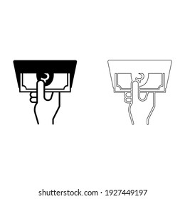 Set of ATM Icon - automatisiertes Teller Machine Symbol auf weiß. Stock-Vektorgrafik