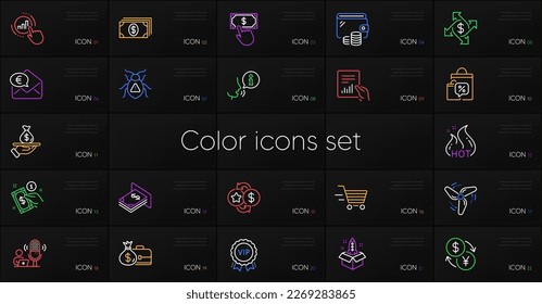 Set of Atm money, Wind energy and Currency exchange line icons. Include Salary, Delivery shopping, Payment exchange icons. Loyalty points, Startup, Document web elements. Payment method. Vector