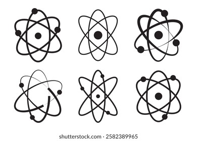 set of atom icon vector. vector illustration.