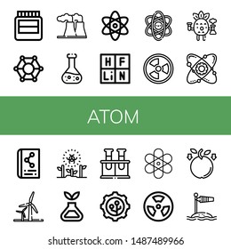 Set of atom icons such as Hormones, Molecular, Power plant, Chemical, Atomic, Periodic table, Physics, Radiation, Scientific, Atom, Wind energy, Radioactive, Science, Nanotechnology , atom