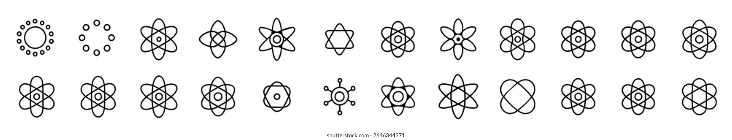 Ilustração do vetor do conjunto de ícones de átomos