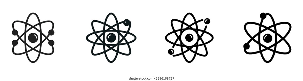 Set atoms simple thin line icon . Vector illustration