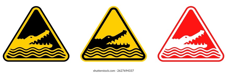 set Attention crocodile sign Symbols design template vector illustration