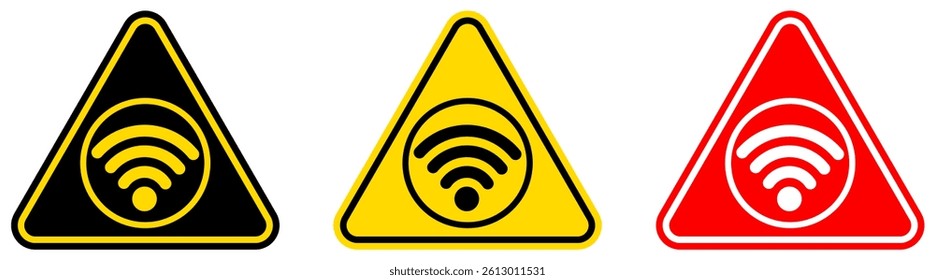 set Attention free wifi sign Symbols design template vector illustration