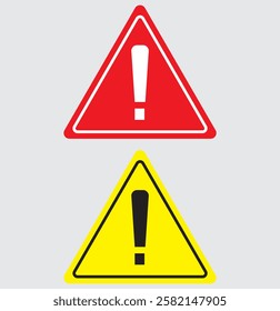 Set of attention icon symbol, Danger Caution or Alert Risk Warning. Exclamation danger sign. attention sign icon set. Hazard warning attention sign