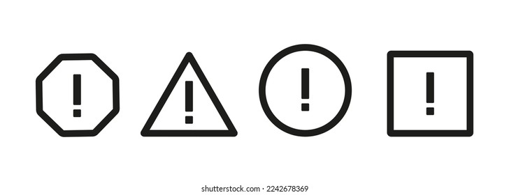 Set attention icon, warning about danger. Danger sign, attention sign, warning sign.